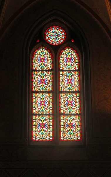 Stained-glass window in cathedral — Stock Photo, Image