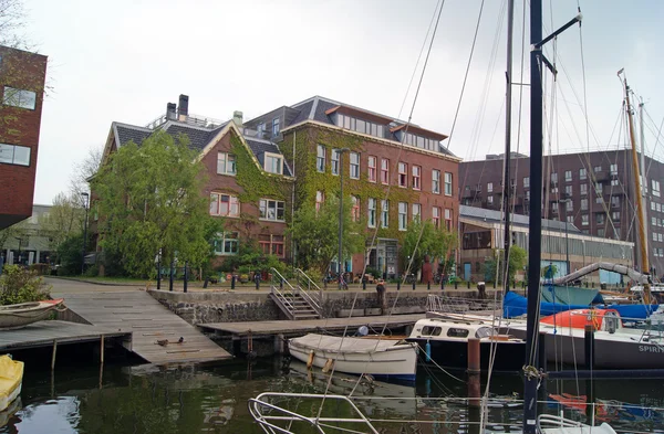 Красивые каналы и здания Амстердама — стоковое фото