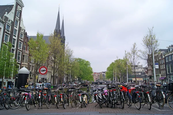 Mooie Amsterdamse grachten en gebouwen Telifsiz Stok Fotoğraflar