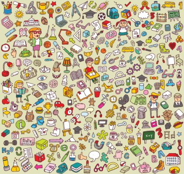 Big School and Education Icons Collection clipart