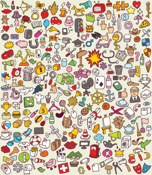 Xxl Doodle Icons gesetzt — Stockvektor