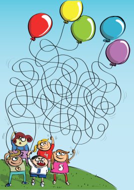 çocuklara balon Labirent oyun oynuyor