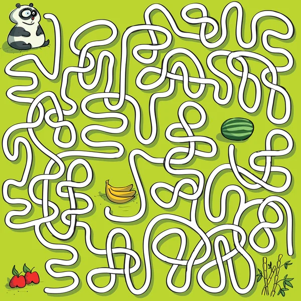 Jeu de Labyrinthe de Bambou Panda — Image vectorielle