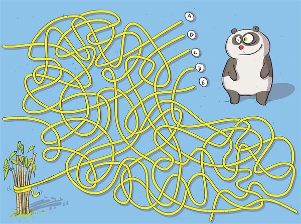 Panda-Labyrinth Spiel — Stockvektor