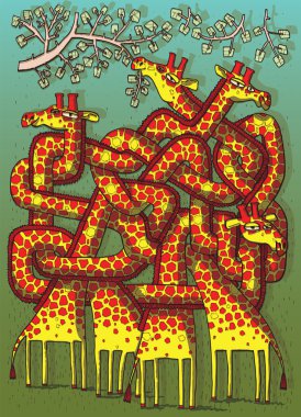 Giraffes Maze Game clipart