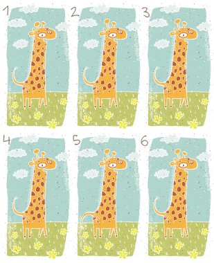 Happy Giraffe Visual Game vector Happy Giraffe Visual Game vector