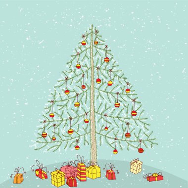 Grunge Noel ağacı No 2