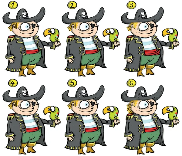 Piratas Match-up Juego Visual — Vector de stock