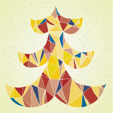 Noel ağacı tebrik kartı.