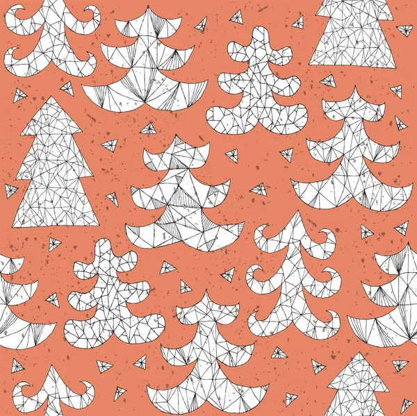 Christmas Trees Collection Pattern — Stock Vector