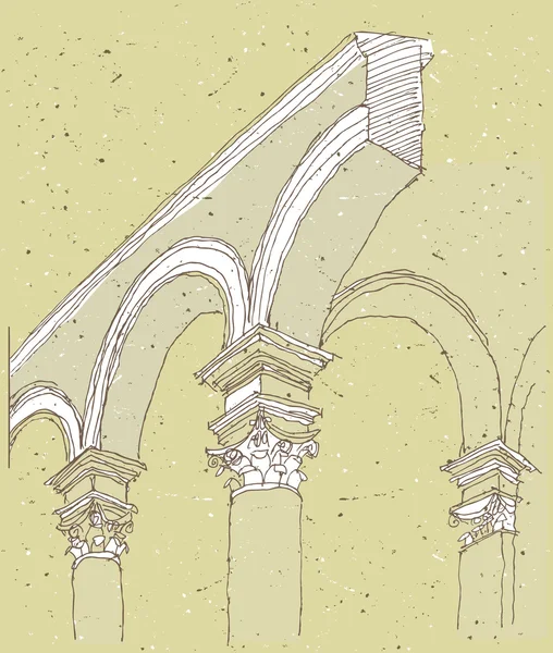 Croquis de l'architecture historique en Italie — Image vectorielle