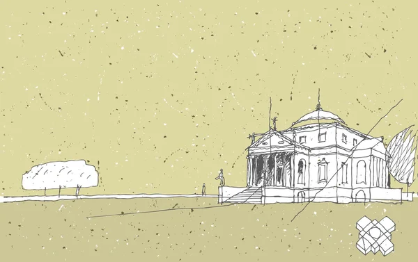 草绘在意大利的历史建筑 — 图库矢量图片