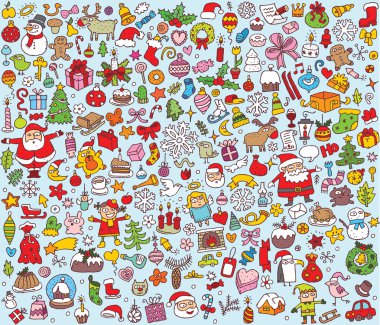 Big Christmas Collection of fine small hand drawn illustrations