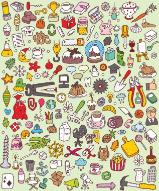 büyük doodle simgeler kümesi