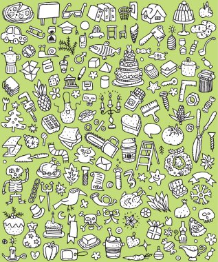 büyük doodle simgeler kümesi