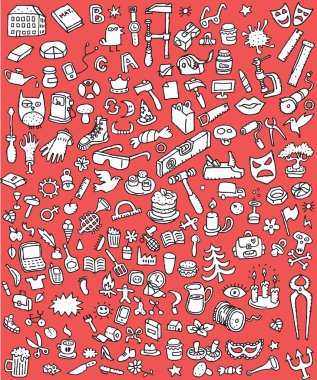 büyük doodle simgeler kümesi