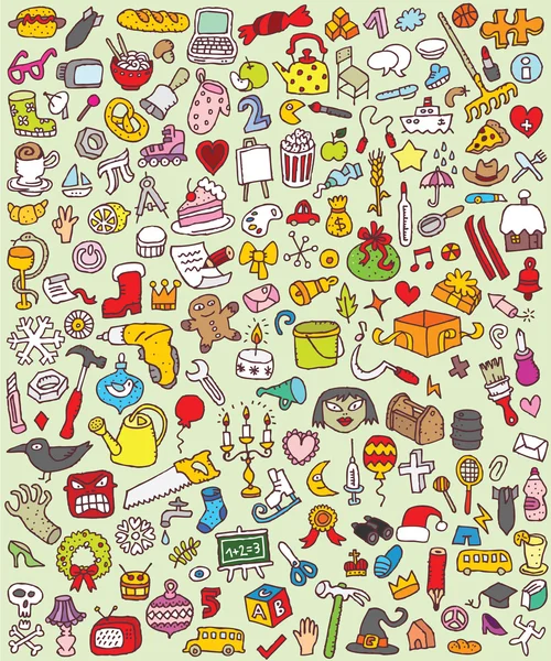 Conjunto de iconos de Doodle grande — Vector de stock