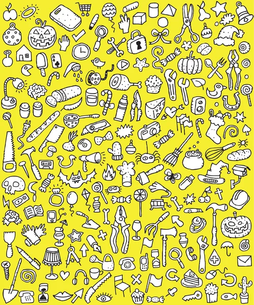 Büyük doodle simgeler kümesi — Stok Vektör