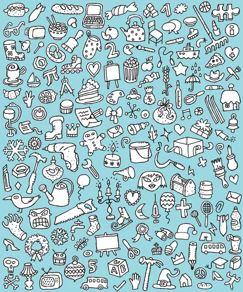 Big Doodle Icons Set — Stock Vector