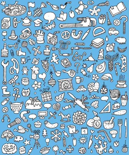 Big Doodle Icons Set — Stock Vector