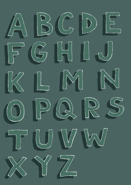Dunkler Schriftsatz aus handgezeichneten Großbuchstaben — Stockvektor