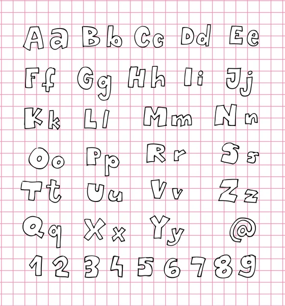 Hand getrokken alfabet abc — Stockvector