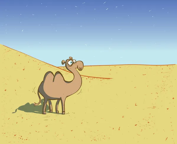 Camel in Desert Landscape — Stock Vector