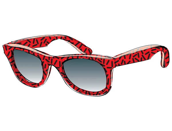 Gafas de sol retro con patrón Doodle aislado sobre fondo blanco — Vector de stock