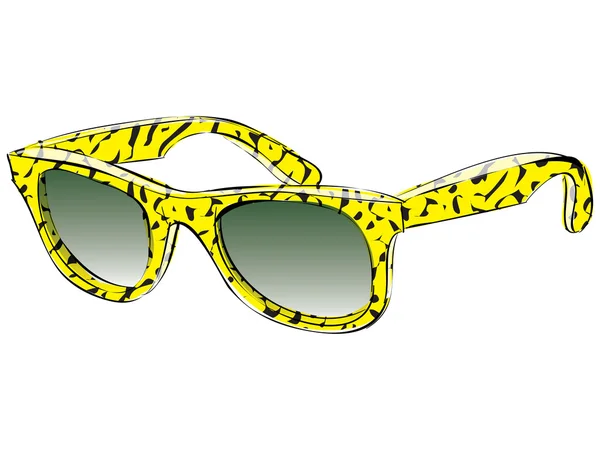 Retro Sunglasses Dengan Pola Doodle terisolasi pada backgroun putih - Stok Vektor