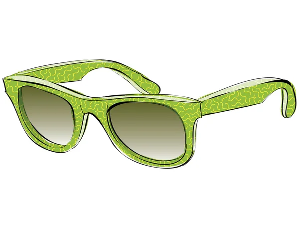 Gafas de sol retro con patrón Doodle aislado sobre fondo blanco — Vector de stock