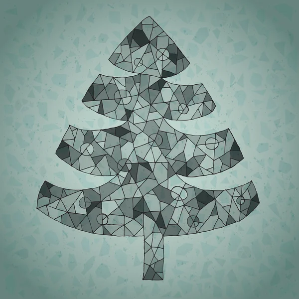 Carte de voeux Grunge Web Arbre de Noël — Image vectorielle