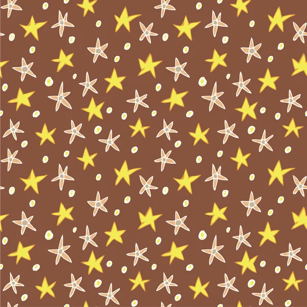Floral Stars Seamless Pattern — Stock Vector