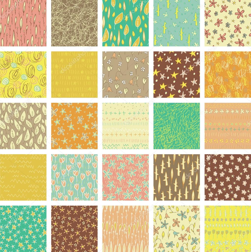 Set of 25 Different Seamless Patterns