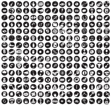 Her durum için 225 doodled simgeler koleksiyonu