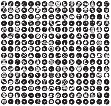 256 Noel koleksiyon simgeler doodled
