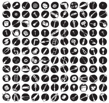 121 araçları doodled simgeler koleksiyonu
