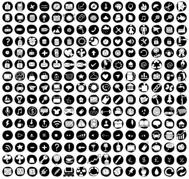 225 web ve mobil doodled simgeler koleksiyonu