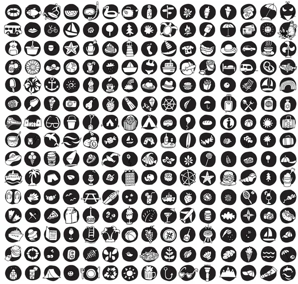225 yaz ve tatil koleksiyon simgeler doodled