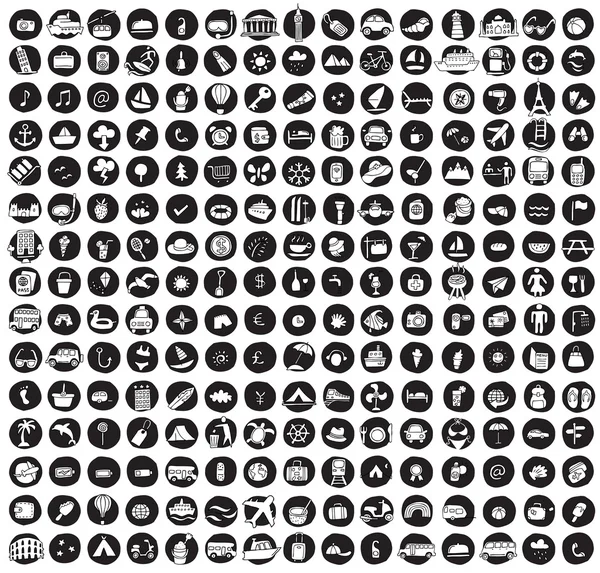 225 seyahat ve Turizm koleksiyon simgeler doodled