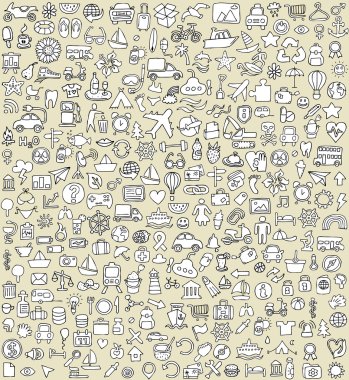 XXL doodle simgeler no.4 ayarla