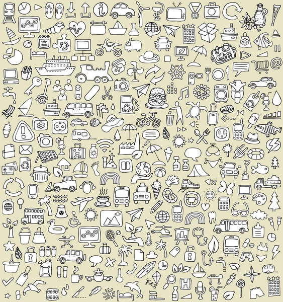 XXL Doodle Iconos Conjunto No.3 — Vector de stock