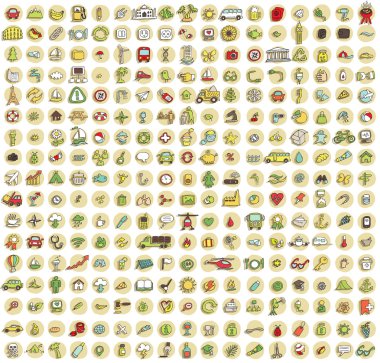 XXL Collection of 289 doodled icons for every occasion No.1 clipart