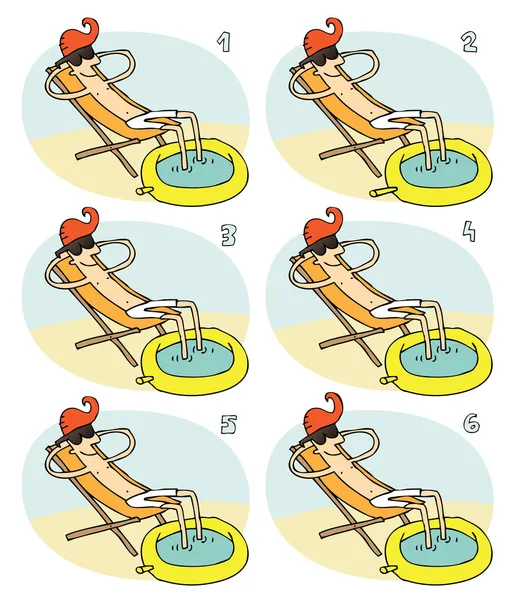 Match-Paare visuelles Spiel: kleiner Pool — Stockvektor