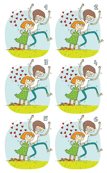 Pares del partido Juego Visual: Romance — Vector de stock