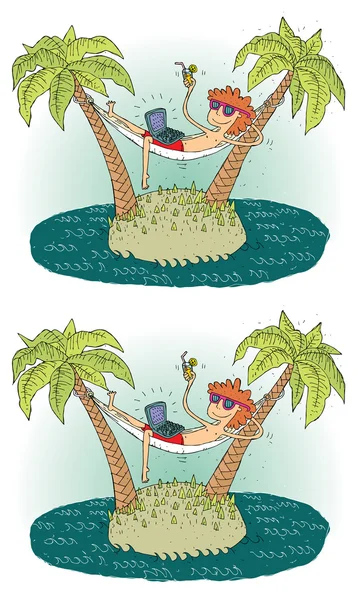 Island Differences Jeu visuel — Image vectorielle