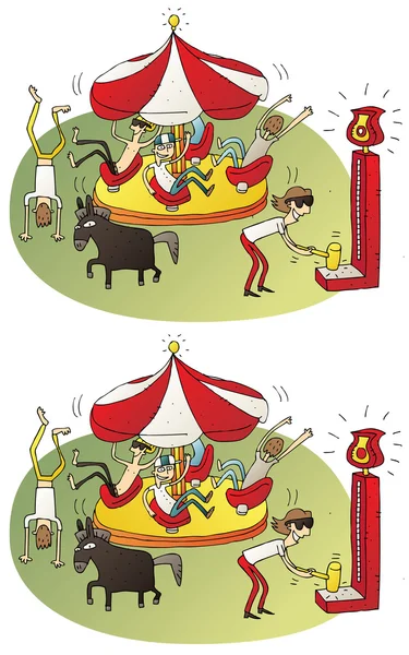 Circus Differences Visual Game — Stock Vector