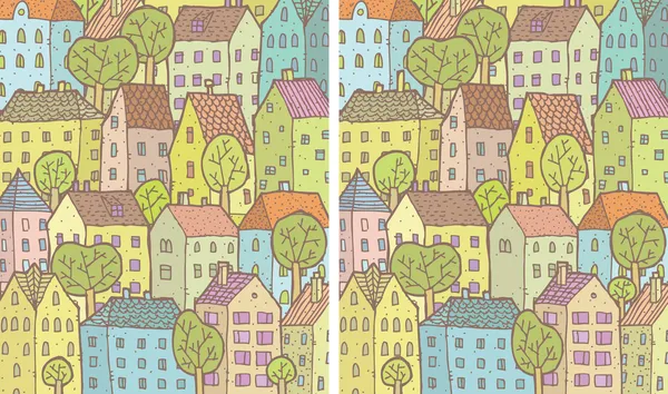 City Differences Visual Game — Stock Vector