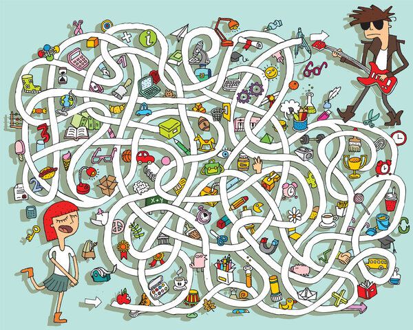 Guitar Maze Game. Solution in hidden layer!