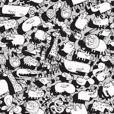 hayvanlar ve nesneleri seamless modeli