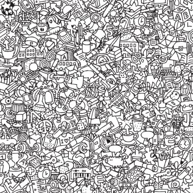 okul seamless modeli siyah beyaz